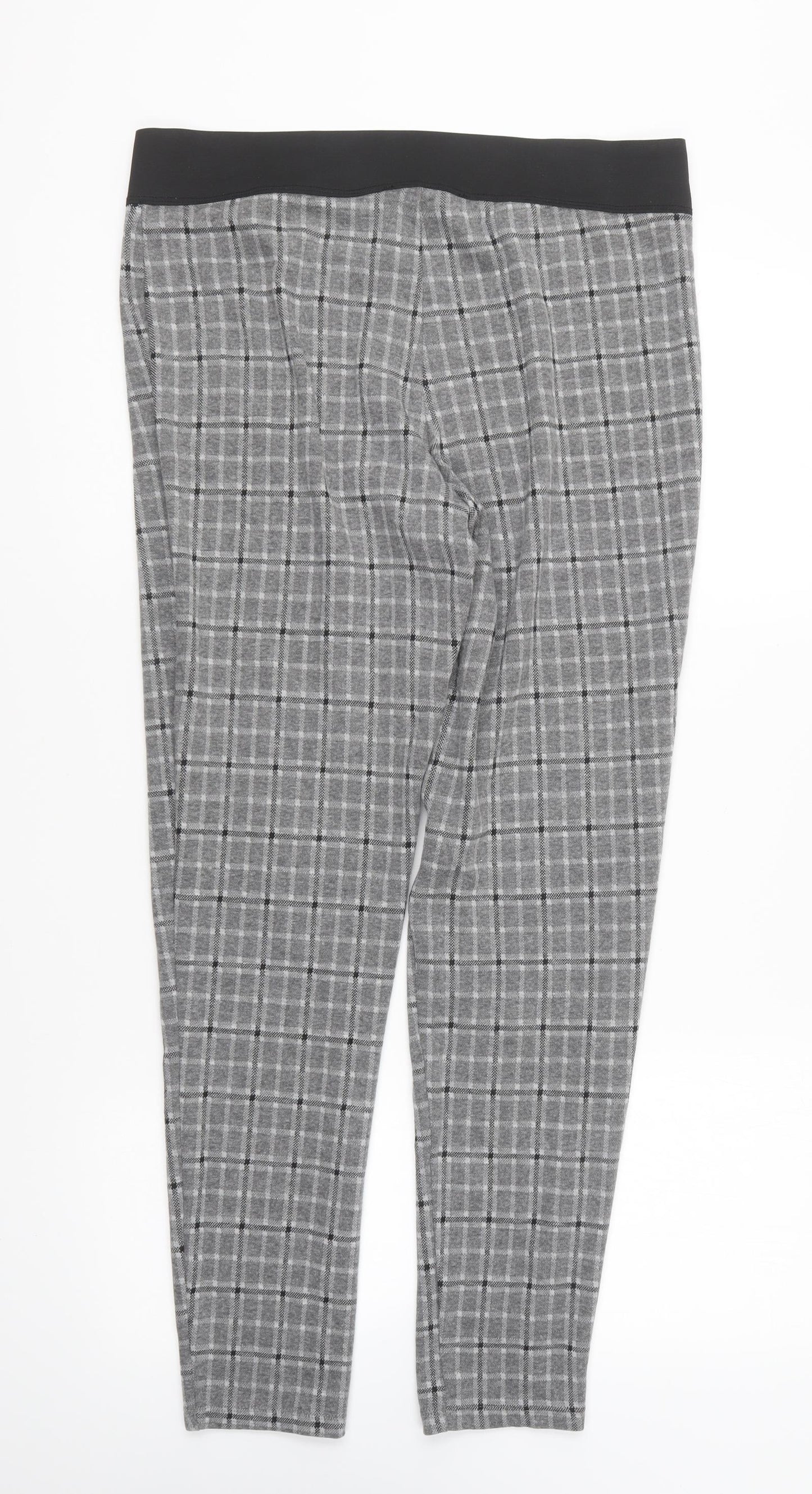 George Womens Grey Plaid Polyester Capri Leggings Size 14 L28 in