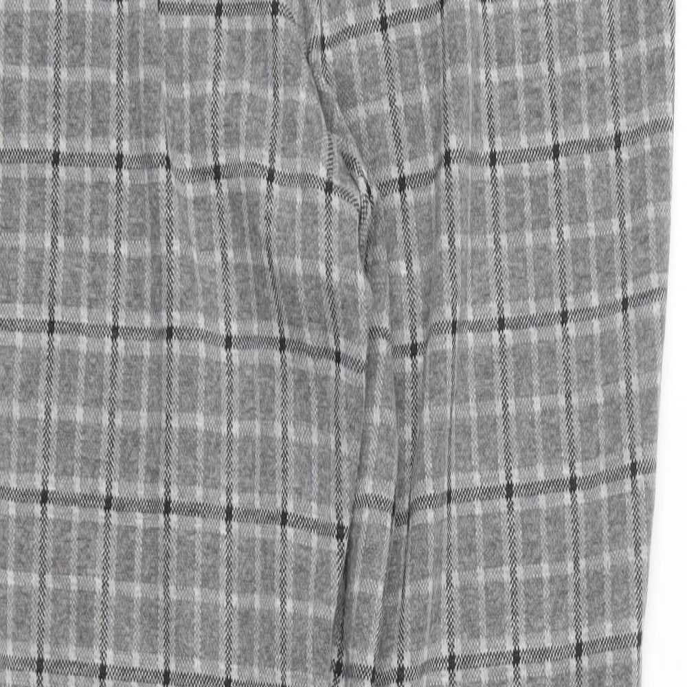 George Womens Grey Plaid Polyester Capri Leggings Size 14 L28 in