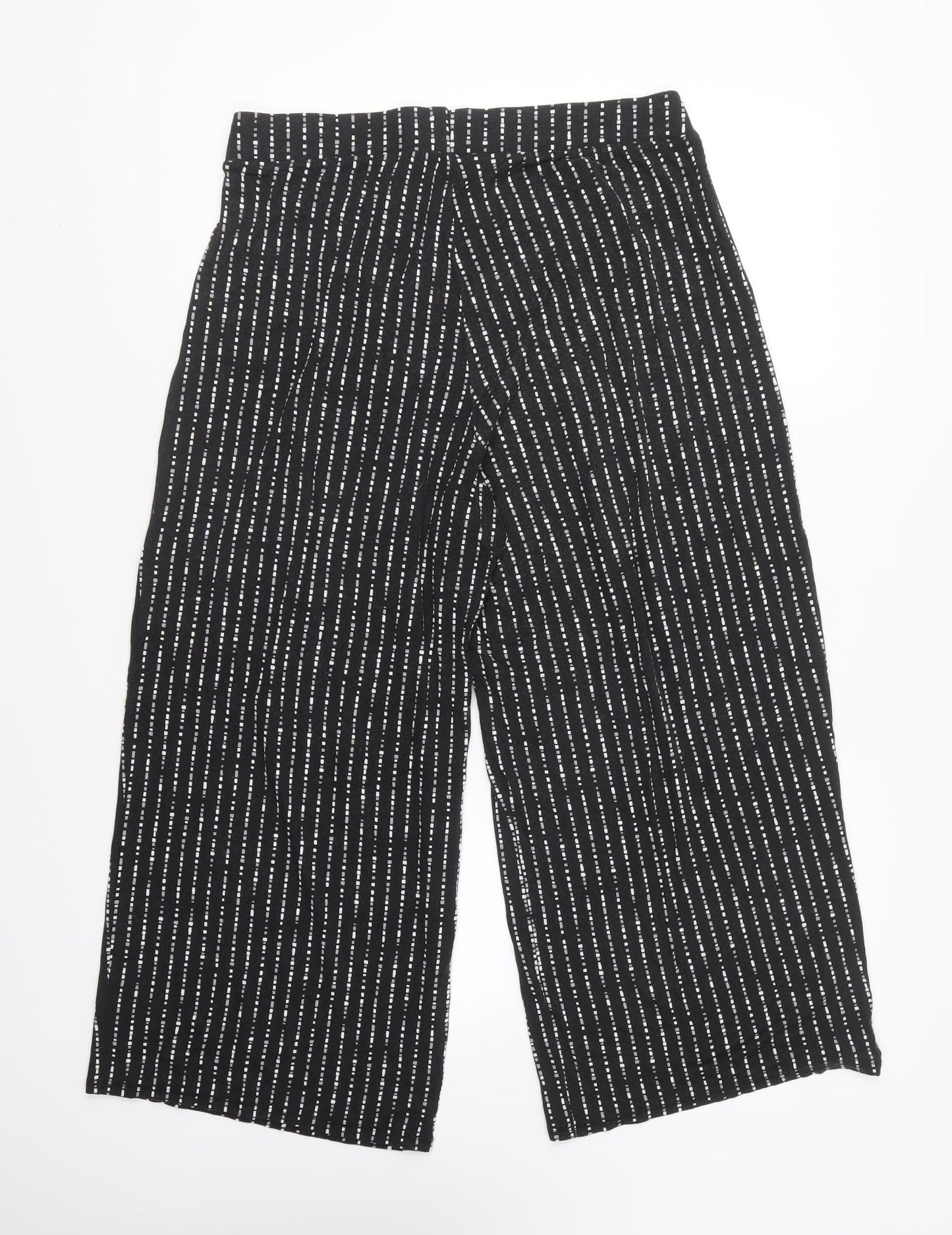 George Womens Black Geometric Viscose Trousers Size 14 L22 in Regular
