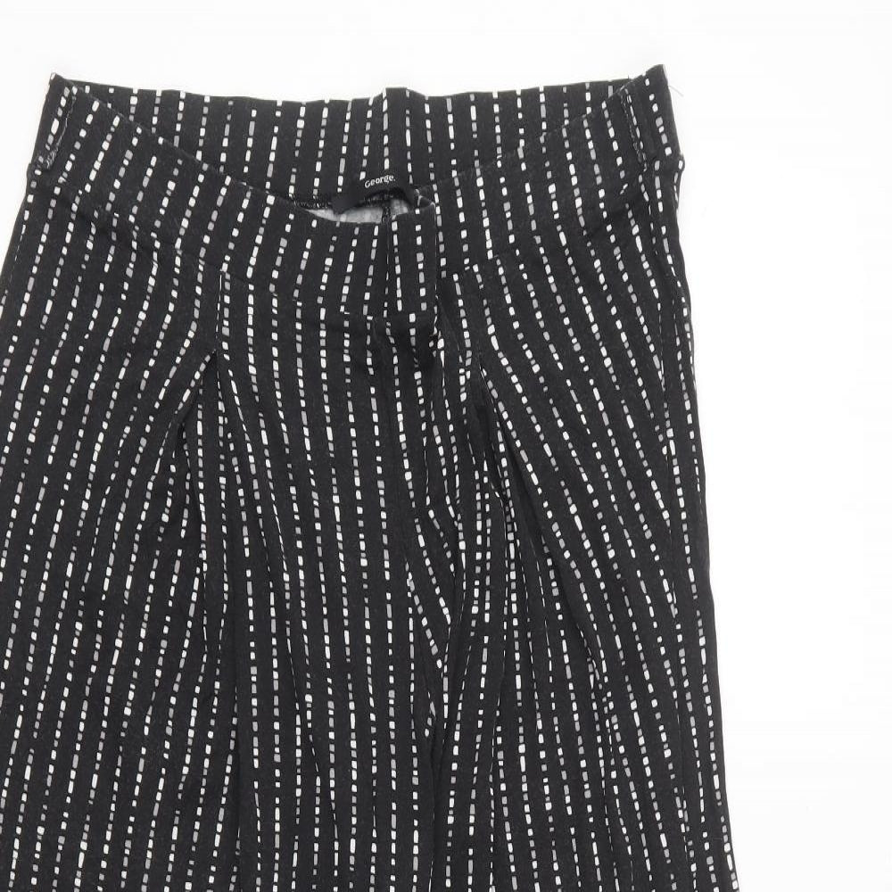 George Womens Black Geometric Viscose Trousers Size 14 L22 in Regular