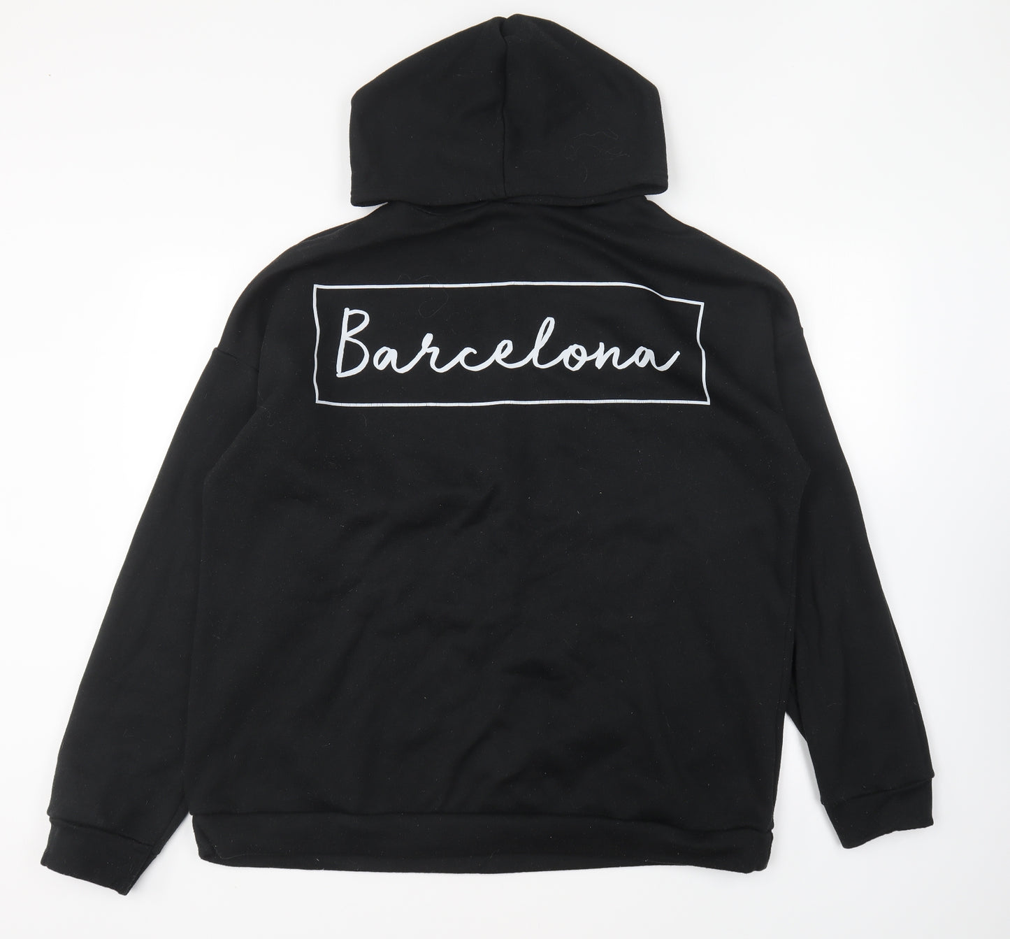 Boohoo Womens Black Polyester Pullover Hoodie Size 16 Pullover - Barcelona
