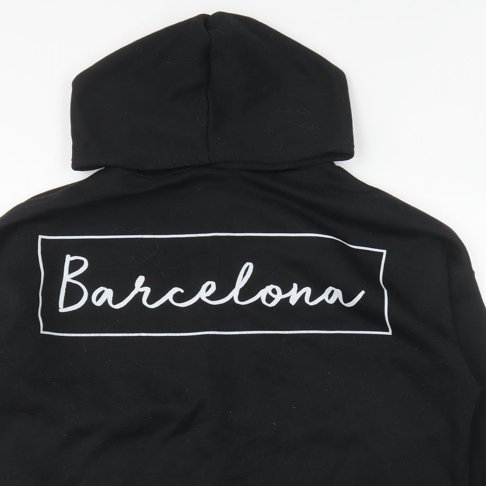 Boohoo Womens Black Polyester Pullover Hoodie Size 16 Pullover - Barcelona