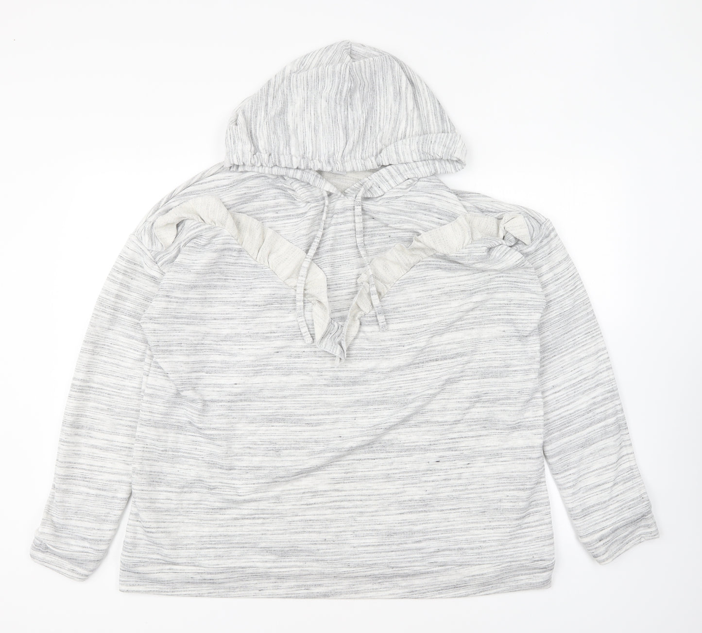 Papaya Womens Grey Polyester Pullover Hoodie Size XL Pullover