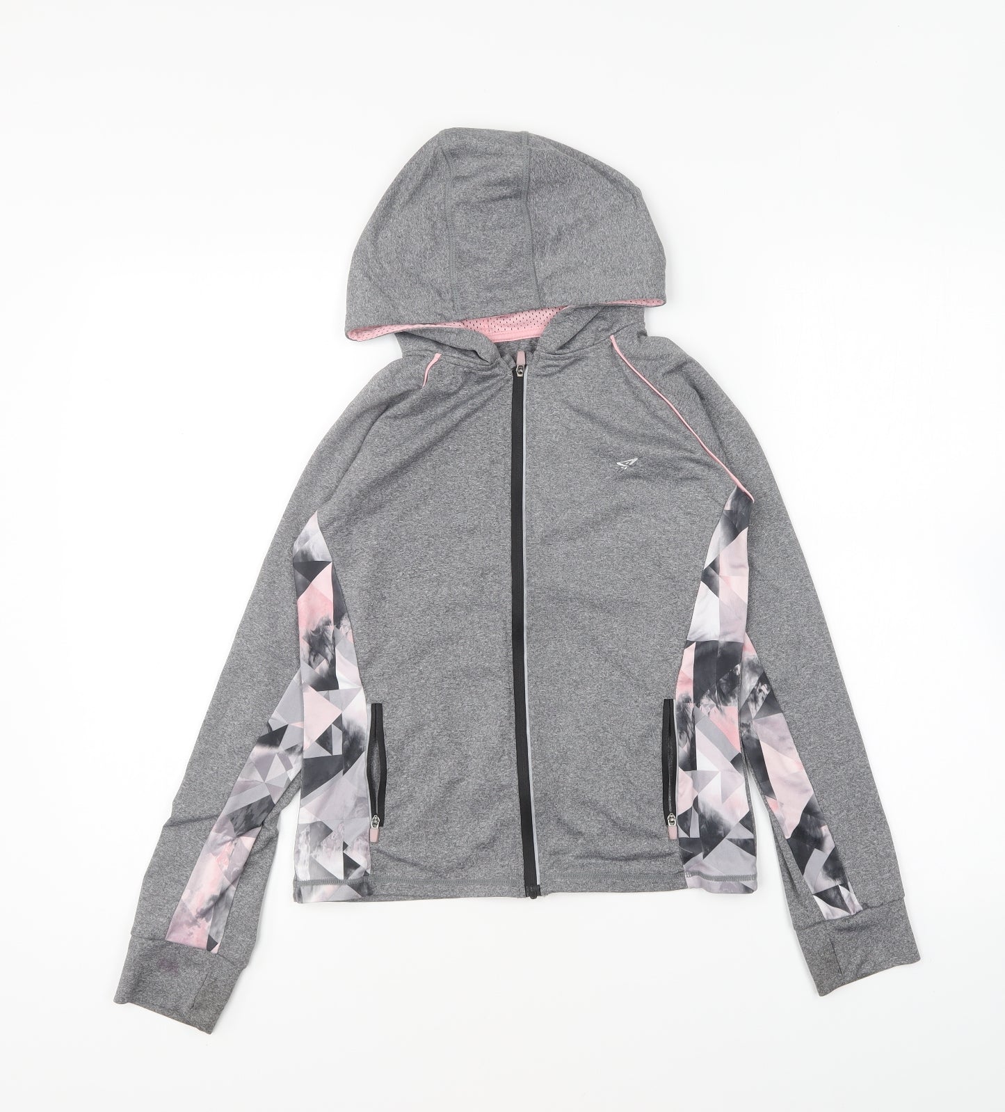 Primark Girls Grey Polyester Full Zip Hoodie Size 10-11 Years Zip