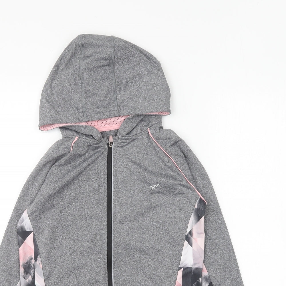 Primark Girls Grey Polyester Full Zip Hoodie Size 10-11 Years Zip