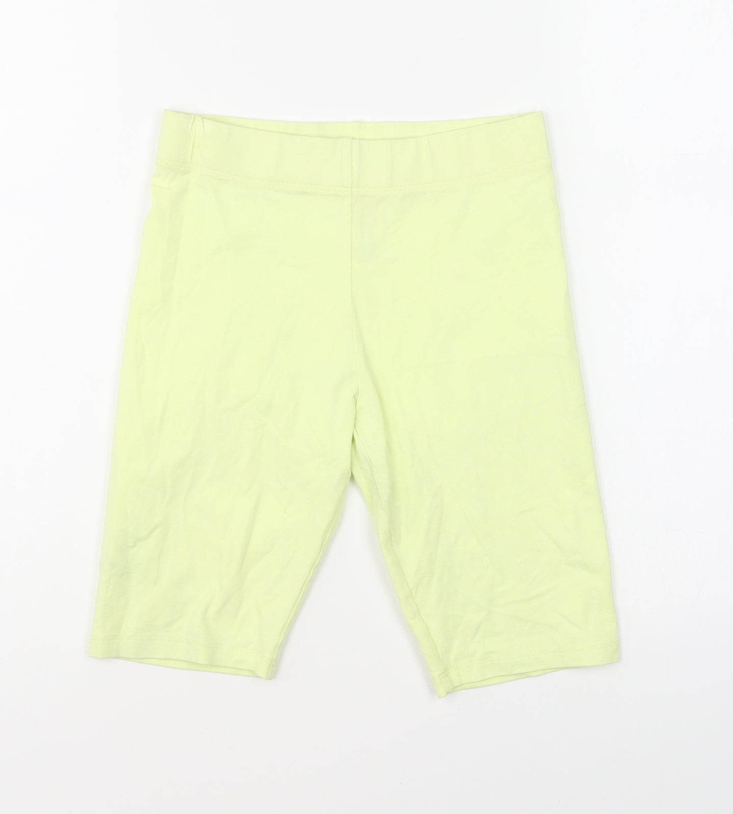 Marks and Spencer Girls Yellow Cotton Compression Shorts Size 8-9 Years L8 in Regular