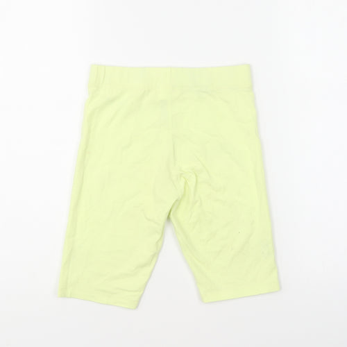 Marks and Spencer Girls Yellow Cotton Compression Shorts Size 8-9 Years L8 in Regular