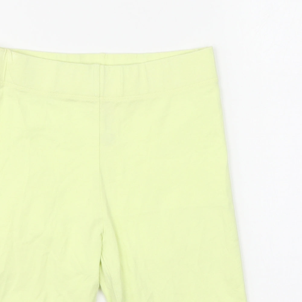 Marks and Spencer Girls Yellow Cotton Compression Shorts Size 8-9 Years L8 in Regular
