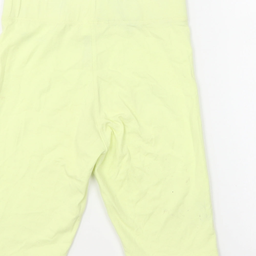 Marks and Spencer Girls Yellow Cotton Compression Shorts Size 8-9 Years L8 in Regular