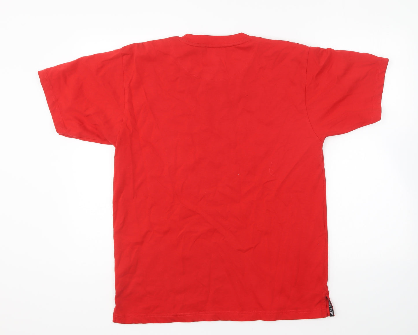 George best Mens Red Cotton T-Shirt Size L Round Neck