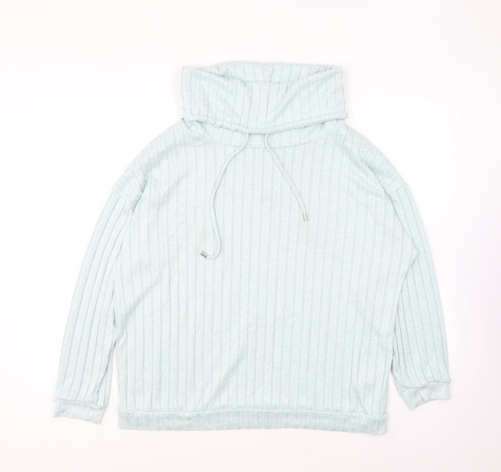 F&F Womens Blue Polyester Pullover Hoodie Size L Pullover - Loungewear