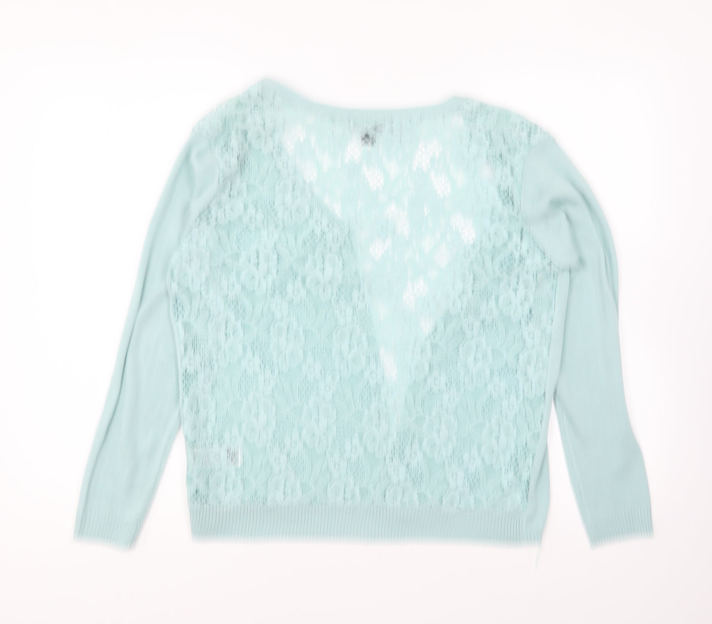 Primark Womens Blue V-Neck Acrylic Cardigan Jumper Size M