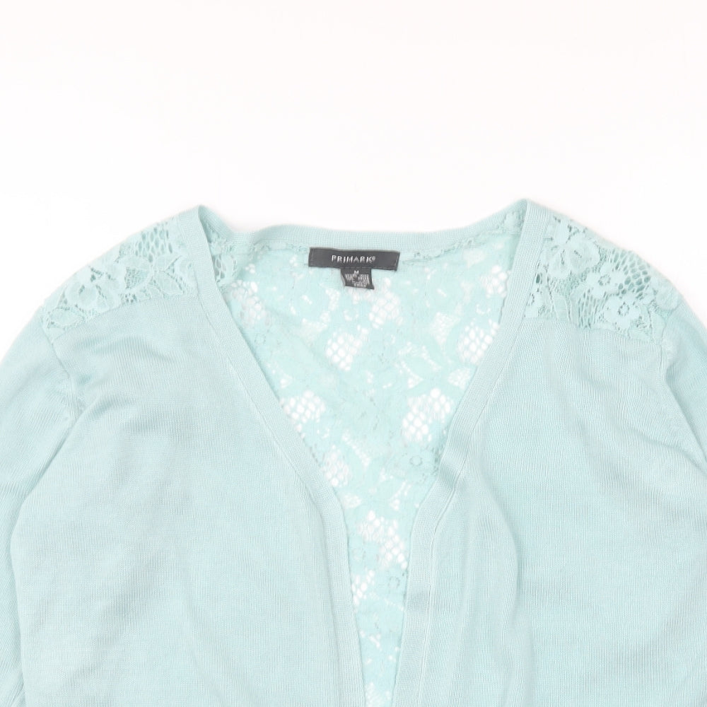 Primark Womens Blue V-Neck Acrylic Cardigan Jumper Size M