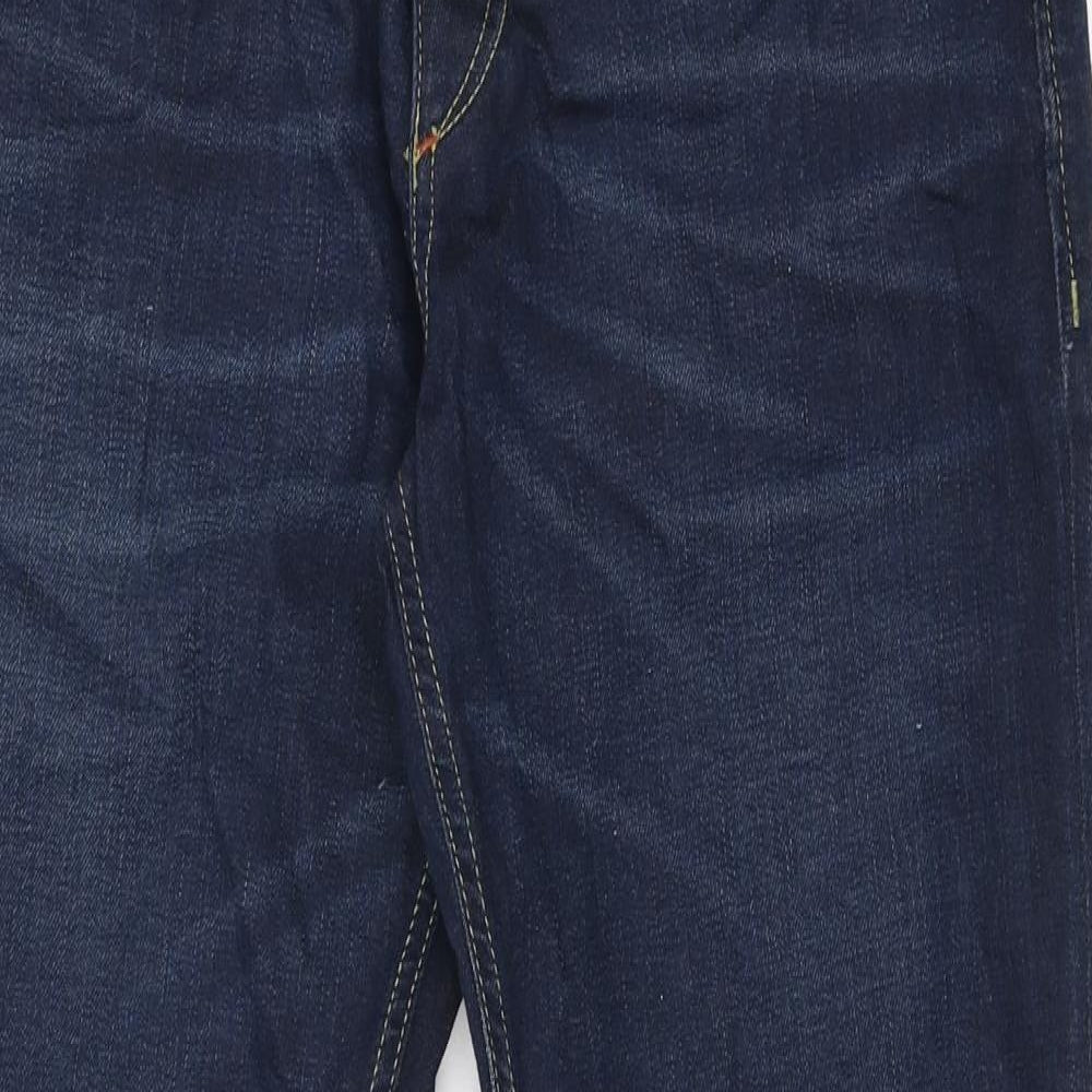 JACK & JONES Mens Blue Cotton Straight Jeans Size 34 in L30 in Regular Button