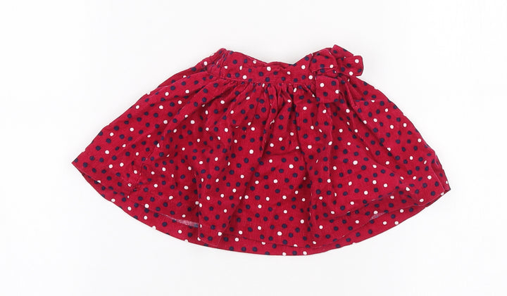 Bentton Bay Girls Pink Polka Dot Cotton Skater Skirt Size 0-3 Months Pull On