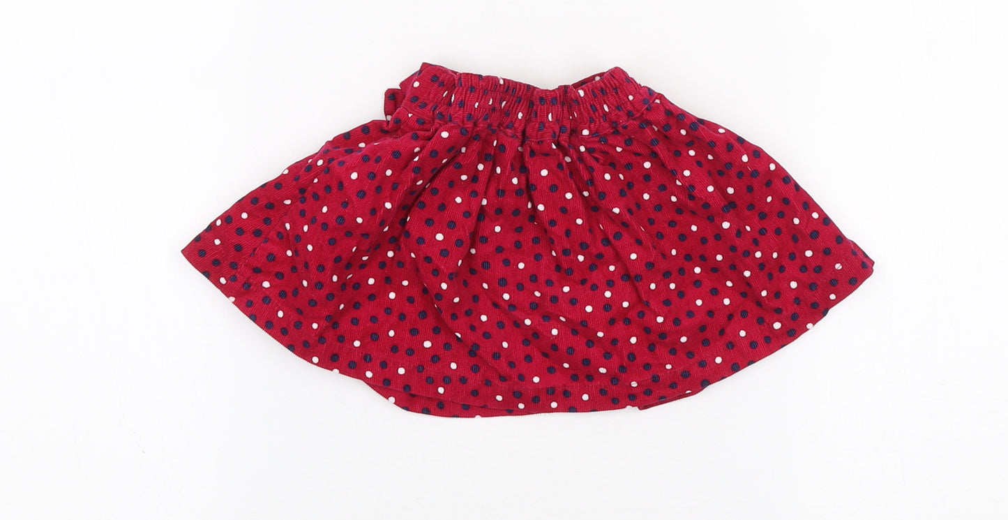 Bentton Bay Girls Pink Polka Dot Cotton Skater Skirt Size 0-3 Months Pull On