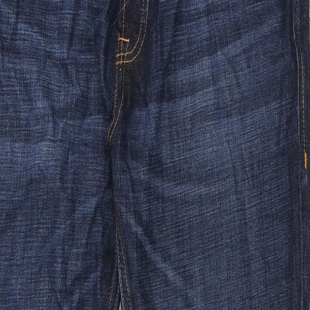 JACK & JONES Mens Blue Cotton Straight Jeans Size 34 in L30 in Regular Button