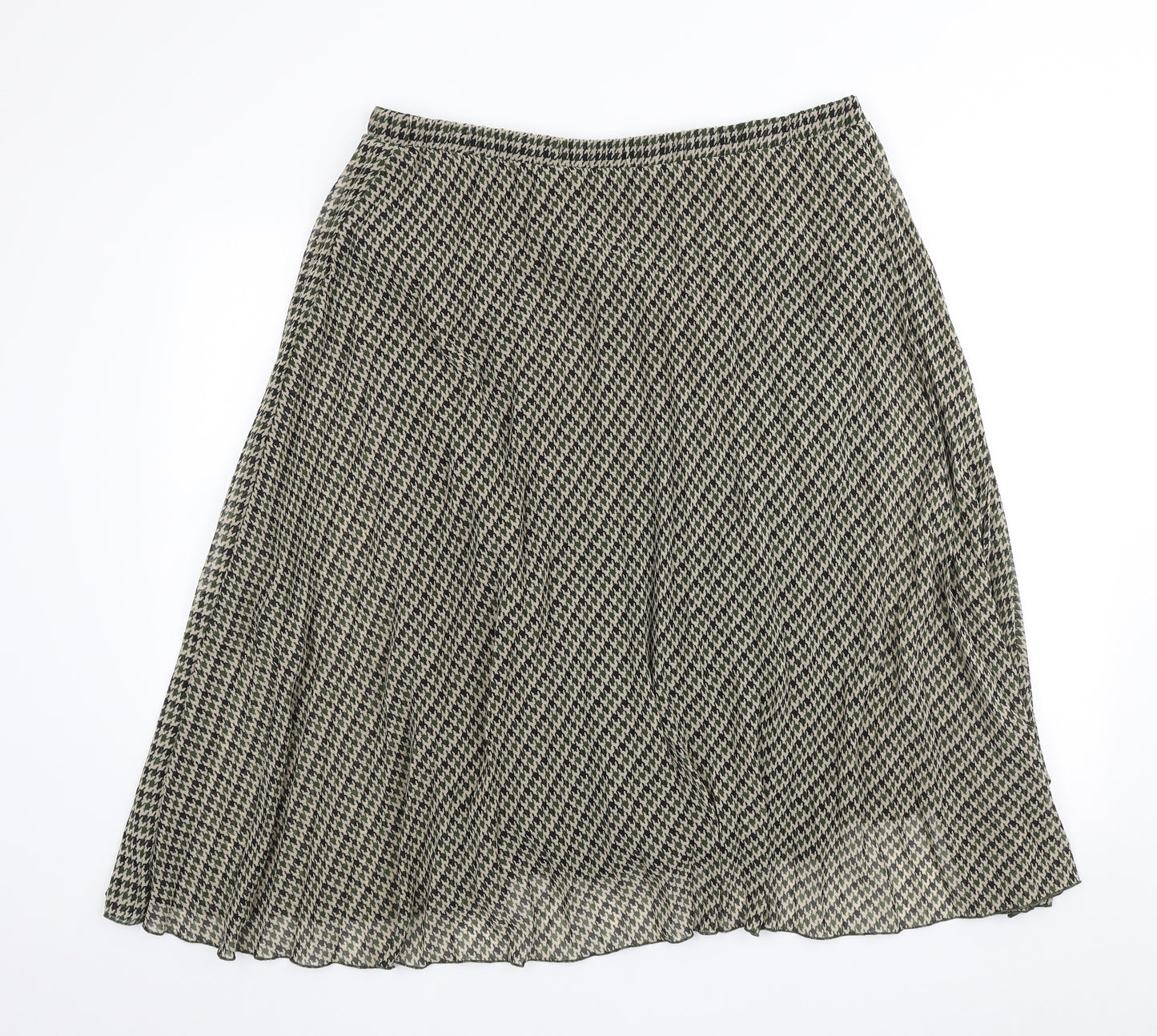 Primark Womens Green Herringbone Polyester Swing Skirt Size 18