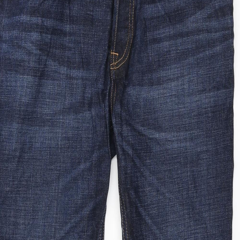 JACK & JONES Mens Blue Cotton Straight Jeans Size 34 in L30 in Regular Button