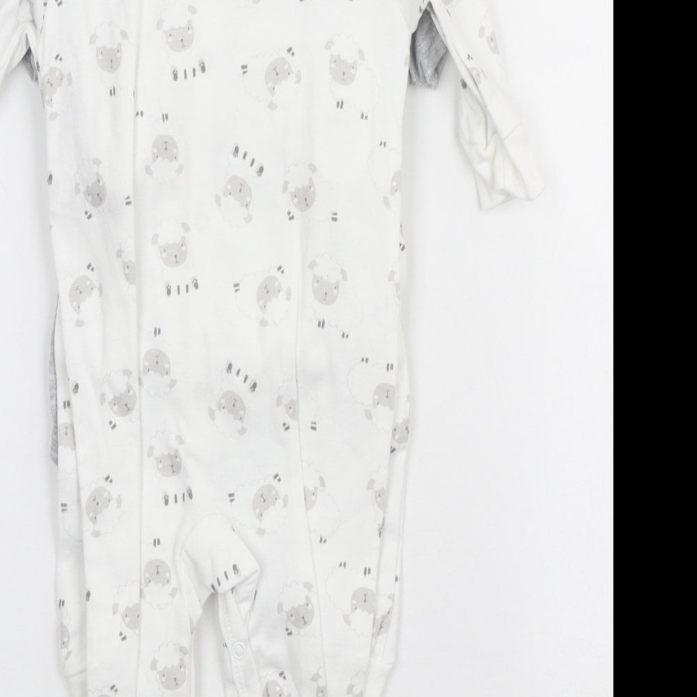 Watch Me Grow Baby Multicoloured Geometric Cotton Babygrow One-Piece Size 3-6 Months Snap - 7 piece set, Sheep