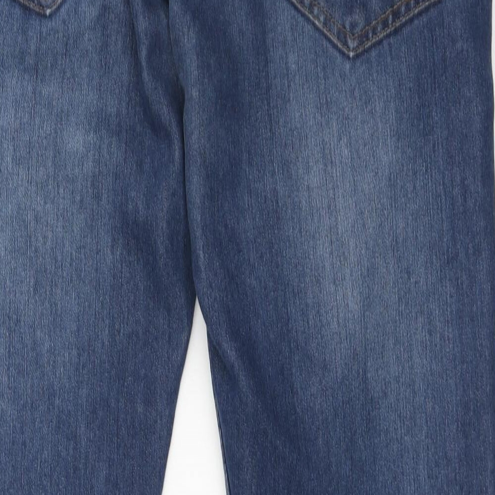 Life & Glory Mens Blue Cotton Straight Jeans Size 36 in L30 in Regular Button