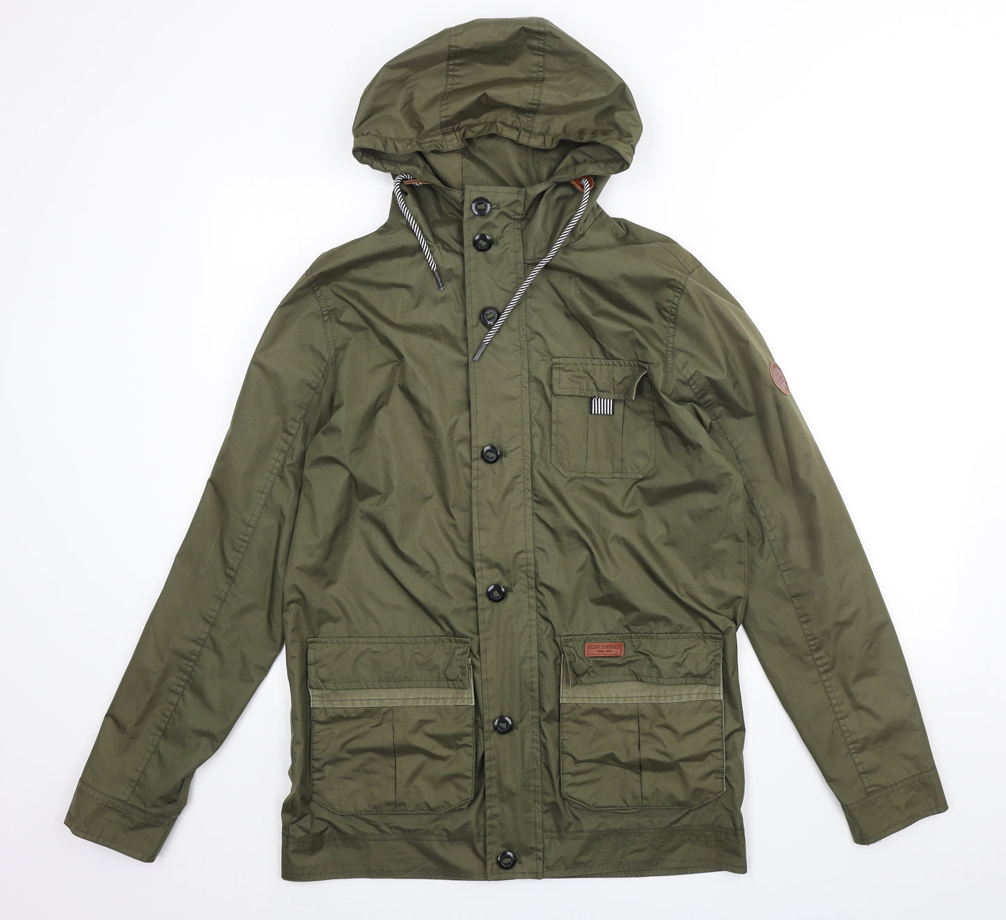 Blend Mens Green Anorak Coat Size S Zip