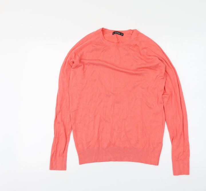 Dunnes Stores Womens Orange Round Neck Viscose Pullover Jumper Size M