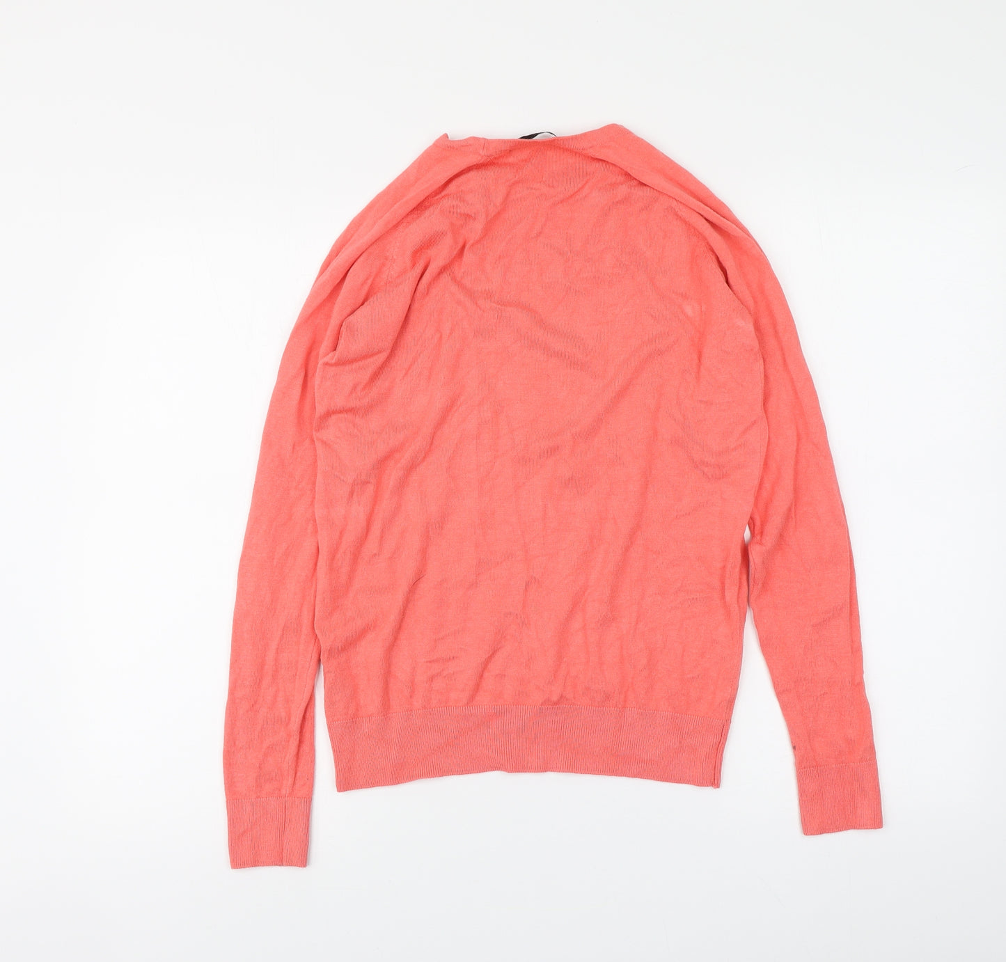 Dunnes Stores Womens Orange Round Neck Viscose Pullover Jumper Size M
