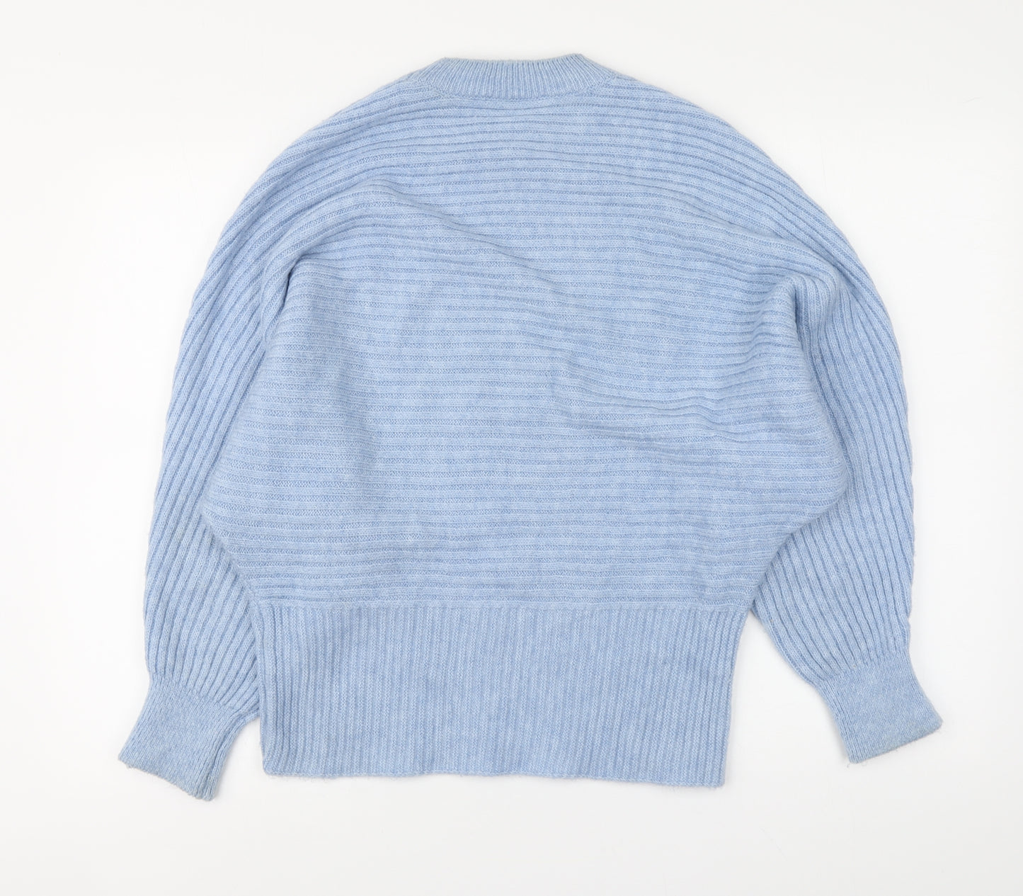 George Womens Blue Round Neck Acrylic Pullover Jumper Size S