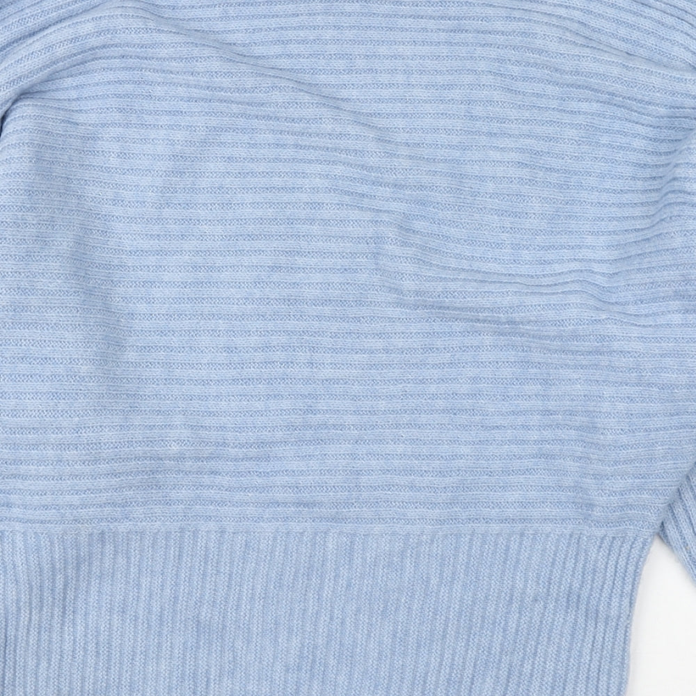 George Womens Blue Round Neck Acrylic Pullover Jumper Size S