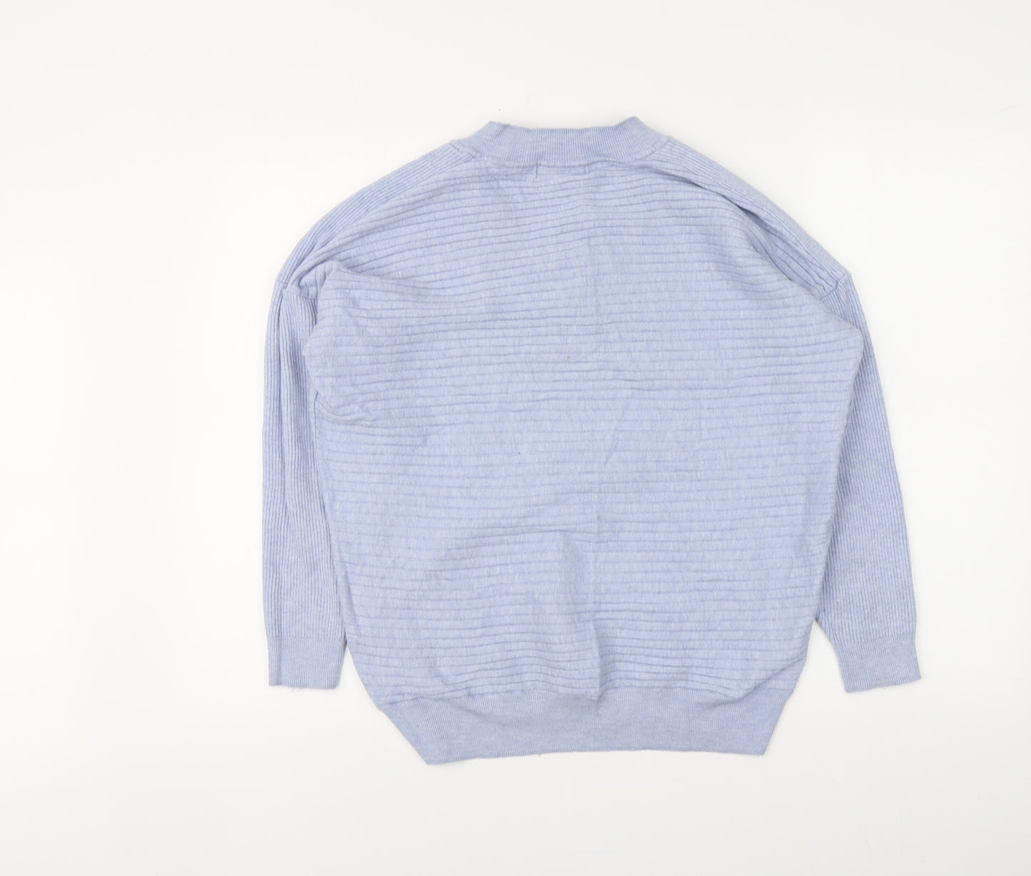 F&F Womens Blue V-Neck Viscose Pullover Jumper Size 6