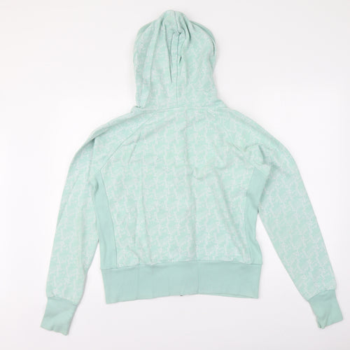 Nike Womens Green Cotton Full Zip Hoodie Size L Zip