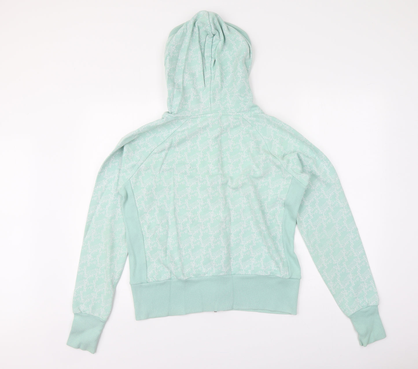 Nike Womens Green Cotton Full Zip Hoodie Size L Zip