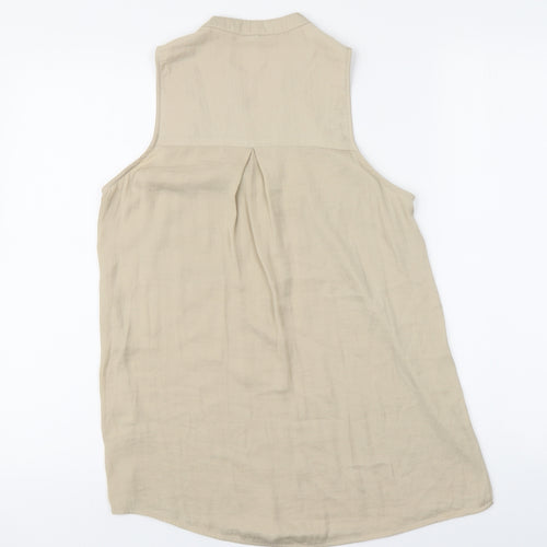 Stradivarius Womens Beige Polyester Basic Blouse Size M V-Neck