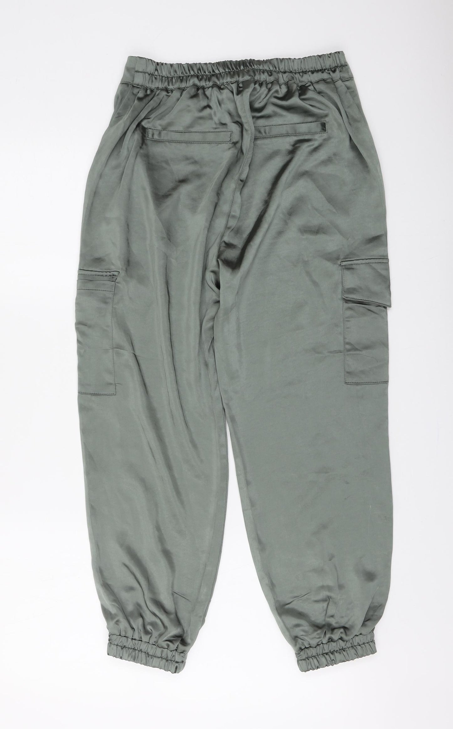 Decjuba Womens Green Polyester Cargo Trousers Size S L25 in Regular Button