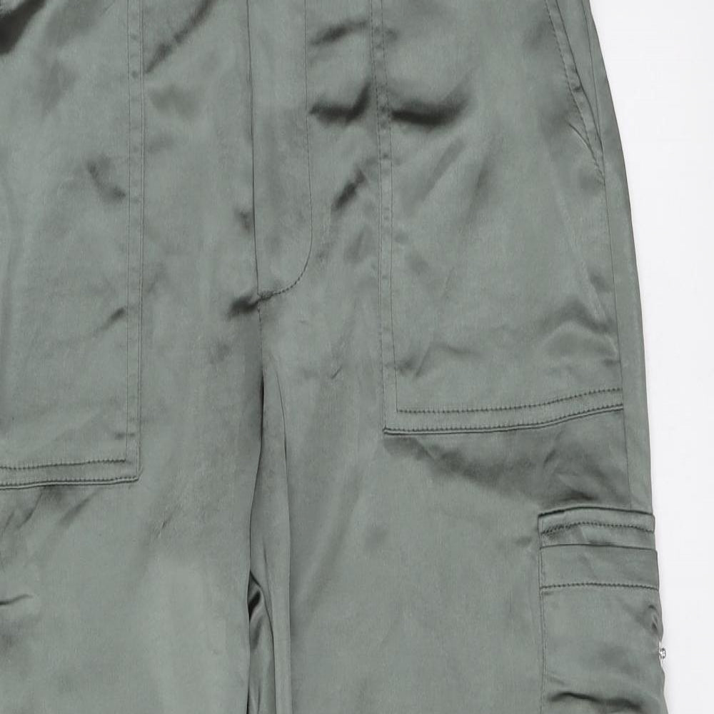 Decjuba Womens Green Polyester Cargo Trousers Size S L25 in Regular Button