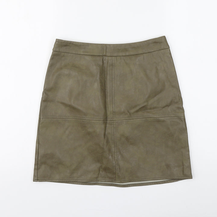 SHEIKE Womens Green Polyester A-Line Skirt Size 8 Zip