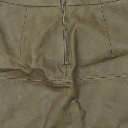 SHEIKE Womens Green Polyester A-Line Skirt Size 8 Zip