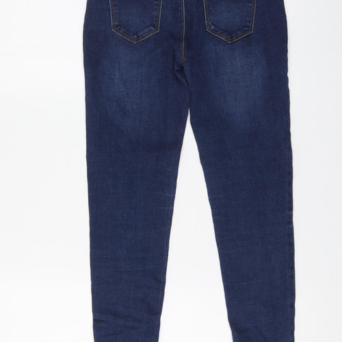 Denim & Co. Girls Blue Cotton Skinny Jeans Size 10-11 Years Regular Button