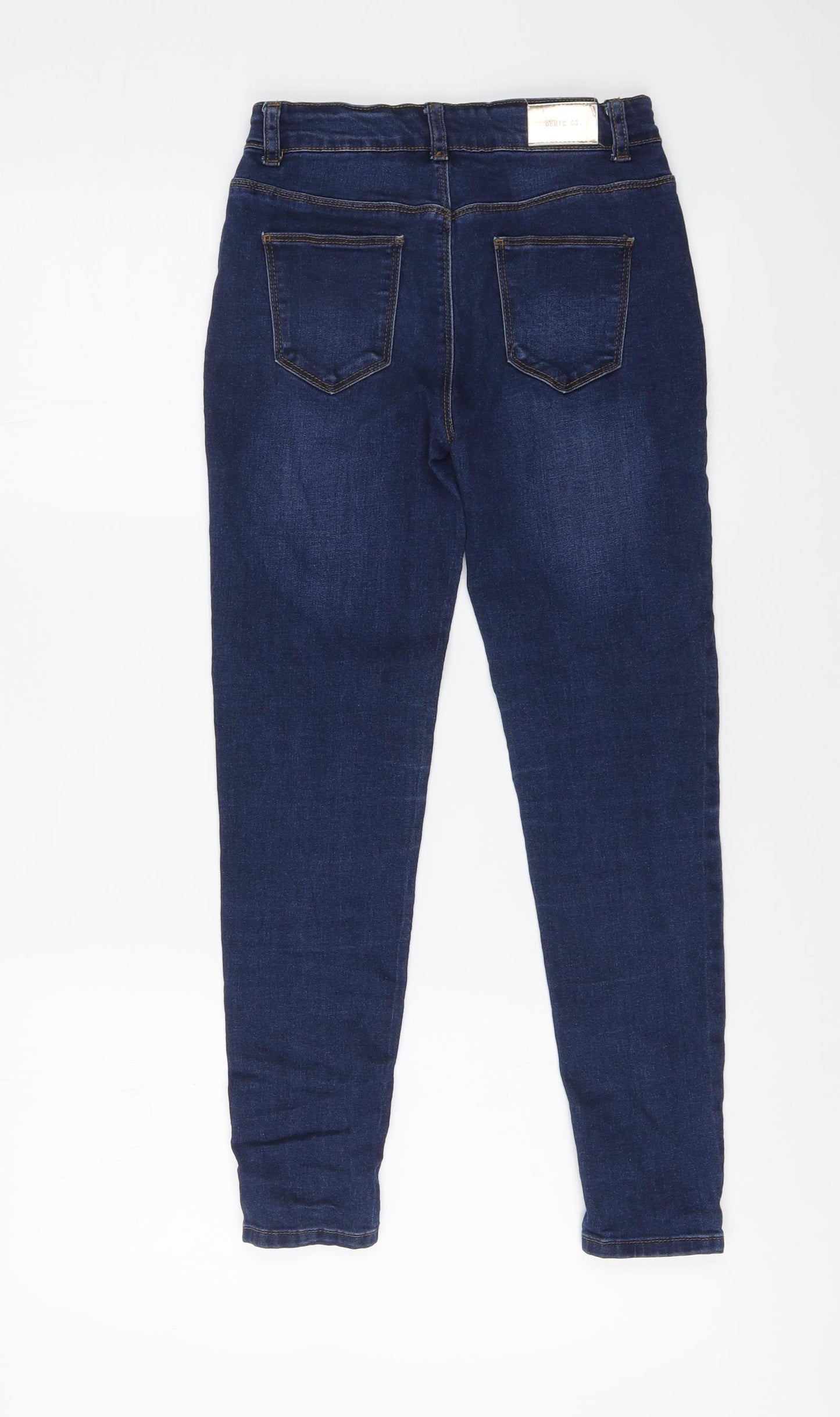 Denim & Co. Girls Blue Cotton Skinny Jeans Size 10-11 Years Regular Button