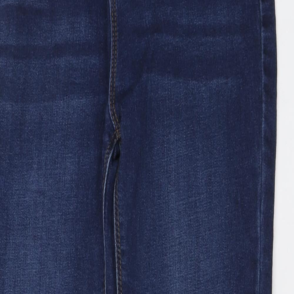 Denim & Co. Girls Blue Cotton Skinny Jeans Size 10-11 Years Regular Button