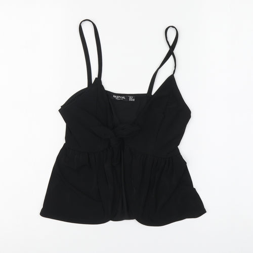 Nasty Gal Womens Black Polyester Camisole Blouse Size 10 V-Neck
