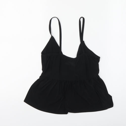 Nasty Gal Womens Black Polyester Camisole Blouse Size 10 V-Neck