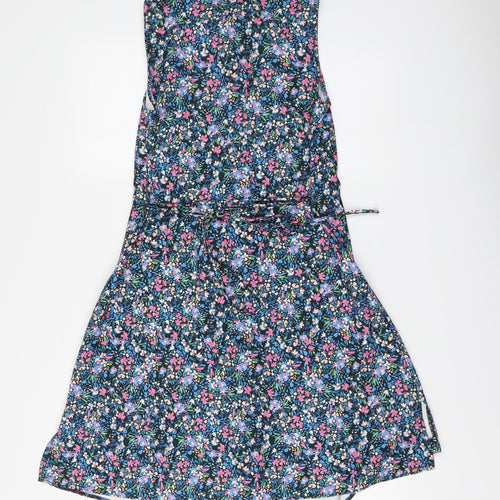 Lipsy Womens Multicoloured Floral Polyester A-Line Size 8 Collared Button