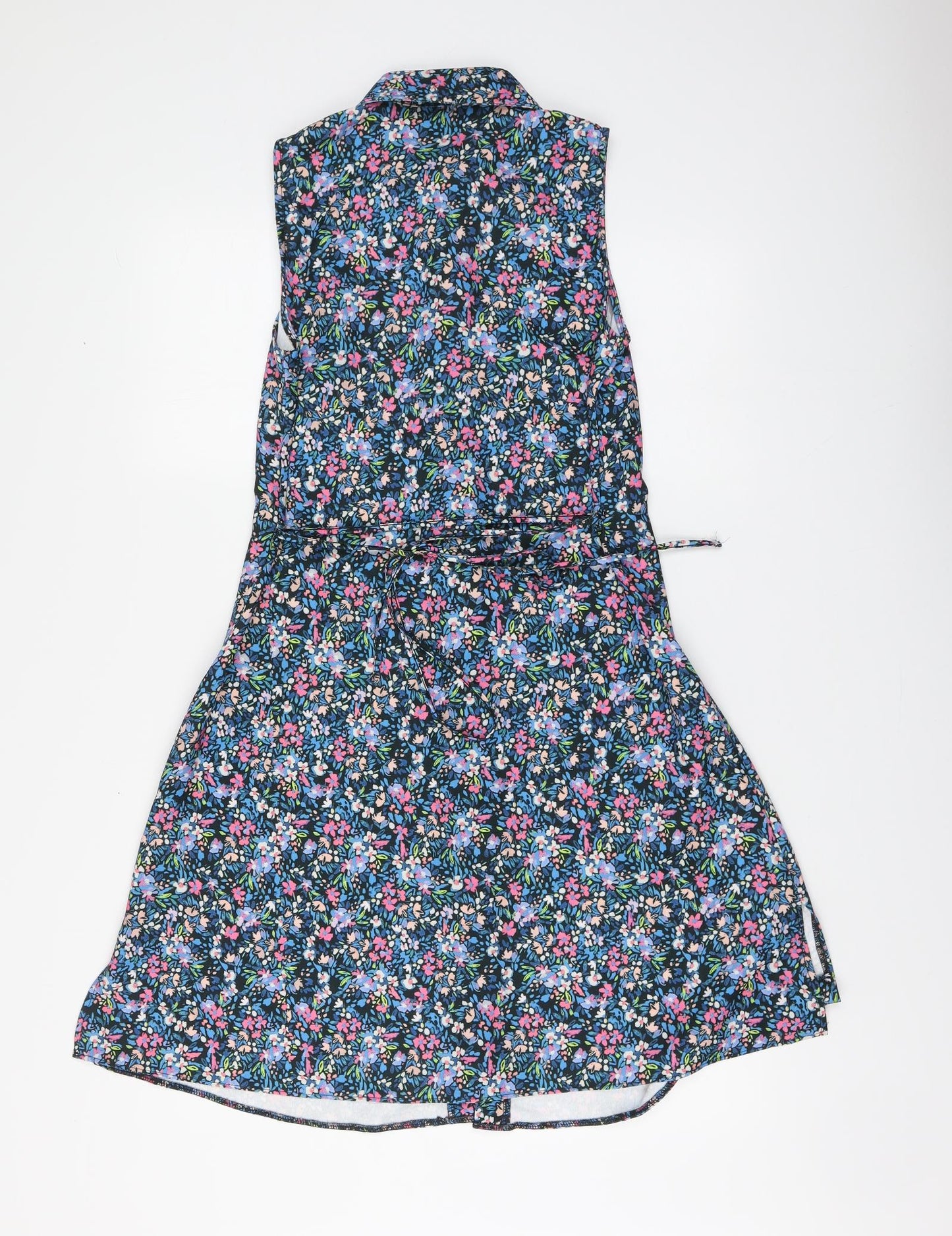 Lipsy Womens Multicoloured Floral Polyester A-Line Size 8 Collared Button