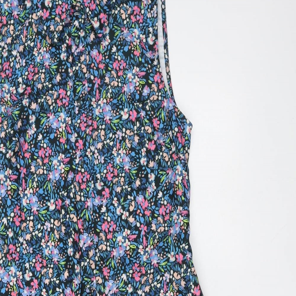 Lipsy Womens Multicoloured Floral Polyester A-Line Size 8 Collared Button