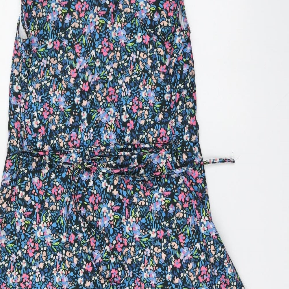 Lipsy Womens Multicoloured Floral Polyester A-Line Size 8 Collared Button