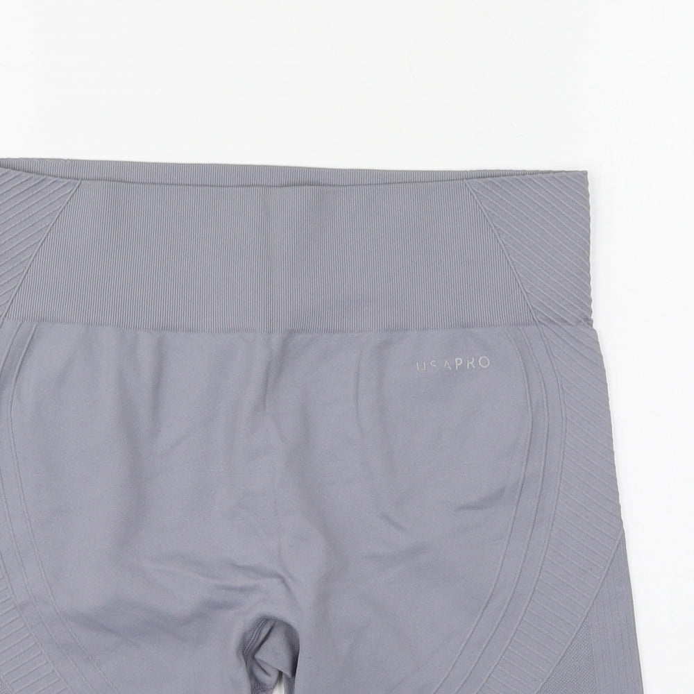 USA Pro Womens Grey Polyester Athletic Shorts Size 14 L8 in Regular