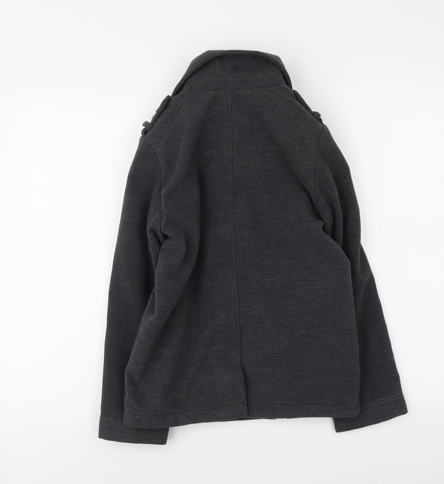H&M Girls Grey Pea Coat Coat Size 9-10 Years Zip