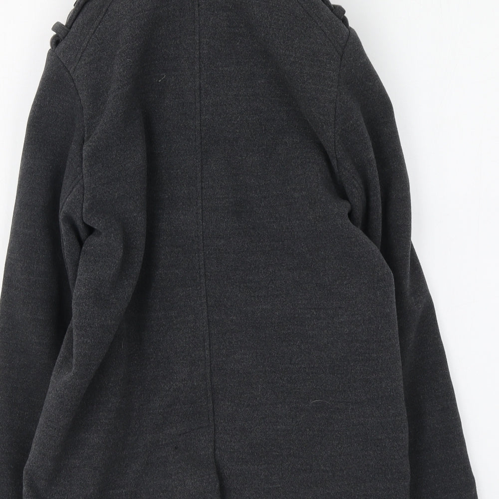 H&M Girls Grey Pea Coat Coat Size 9-10 Years Zip